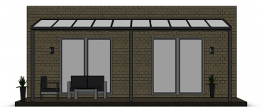 Preview: Überdachung mit VSG 8,76 mm matt, 7 x 3,5 m